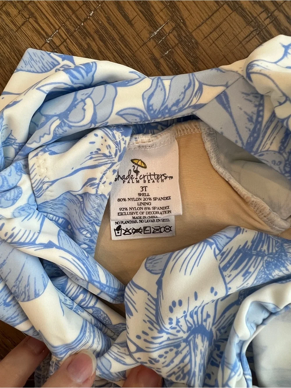 NWOT Blue Floral Toddler Girls Two-Piece Swim Set